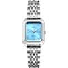 Oidea Orologio quadrato da donna: elegante orologio rettangolare con quadrante analogico al quarzo con cinturino staccabile casual da lavoro da donna, 2. Cinturino argento-quadrante blu, Bracciale