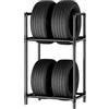 CISSIYOG Porta Gomme Auto da Garage per 4 Pneumatici | Scaffale Regolabile in Altezza, Robusta Struttura in Acciaio, Scaffali Garage per Officina (57,2 x 37,3 x 114,6 cm)