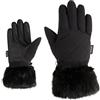 Ziener KWINZ-Z - Guanti da sci da donna, per sport invernali, con polsini in pelliccia sintetica, impermeabili, colore nero, 7,5