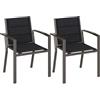 JUMMICO Sedia da Esterno - Struttura in Alluminio Robusta, Cuscino in Texlin Imbottito e Comodo, Impilabile e Riponibile sotto il Tavolo - Portata Max 160kg - Per Giardino, Cortile, Balcone