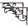 Sungmor Staffe per mensole in ghisa, resistenti, antiruggine, robuste, ad angolo retto di 90°, da appendere alla parete, 2 pezzi, marrone e 26 cm, elegante e decorativo, staffa angolare
