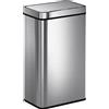 HOMCOM Cestino con sensore 60 L, coperchio automatico, acciaio inox, versatile, colore argento | Aosom Italy