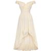 SCARLET DARKNESS - Abito da donna medievale, orlo con volant alto-basso, scollo a V, linea ad A, midi, a corsetto, albicocca, L