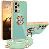 XCYYOO Cover per Samsung Galaxy A53 5G con Cordino, Custodia A53 5G Samsung con Tracolla, Case Antiurto 360°Metallo Ring Kickstand Litetettiva Auto,Cover per Samsung Galaxy A53 5G con cord - Ciano