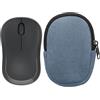 kwmobile Custodia Mouse Wireless per Logitech M240 Silent / M325S - Cover Mouse Wireless Gaming con Cerniera - Astuccio in Velluto a Coste e Neoprene - Blu Vintage
