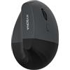 KYSONA EM18, mouse ergonomico senza fili, mouse verticale abilitato Bluetooth, clic silenzioso, DPI regolabile a 5 livelli, compatibile con computer, PC, Mac, laptop, nero