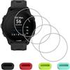 Eirltiy [4 Pezzi Vetro Temperato per Garmin Forerunner 955/955 Solar Pellicola Protettiva + [4 Pcs] Tappi Antipolvere in Silicone, Vetrino Schermo Film Durezza 9H Screen Protector Antigraffio