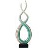 Leonardo 064114 Rotate 38 cm - Scultura in Vetro, 38 cm, Colore: Bianco/Turchese