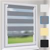 Sekey Doppia tenda a rullo, fissaggio senza fori, per finestre, doppia tenda a rullo, larghezza 110 cm, protezione solare, 110 x 210 cm, grigio