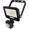 EMOS - Faretto LED in alluminio GLARO da 10 W con sensore - IP54 impermeabile per ambienti umidi ed esterni - super luminoso 1.000 lm, bianco neutro 4.000 K, durata 20.000 h - Cavo di collegamento in