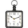 TRYLTRY Piccolo orologio da parete rettangolare retrò, funzionamento a batteria, silenzioso, nero, vintage, stile antico, design antico, per casa colonica, cucina, camera da letto, bagno, rettangolare