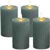 Relaxdays Candele LED, Set da 4, HxD: 13 x 7,5 cm, Effetto Fiamma tremolante, Cera Vera