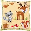 VERVACO Kit Cuscino Punto Croce ANIMALI DELLA FORESTA Set Ricamo Principianti Cuscini Gobelin Decorativi ca. 40 x 40 cm Accessori Per Lavoretti Creativi DIY Casa Decor Hobby Adulti Cross Stitch