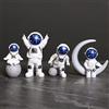 Ni-JASW Set di 4 statue di astronauta blu e bianco, scultura astronauta spaziale, decorazione a tema spaziale, decorazione per cameretta dei bambini