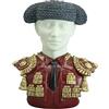 Nadal Figura decorativa - Busto di memoria/torero - Piastrella rossa - Dettagli colorati - Decorazione per la casa - In resina - Prodotto in Spagna - Dipinto a mano - Altezza 11 cm - Creaciones