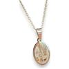 OVUNQUE PROTEGGIMI Medaglia Madonna di Lourdes Collana in Acciaio Inox, ciondolo ovale 2 cm con catena 49 cm, confezione regalo