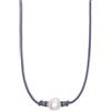 Mabina Gioielli - Collana Uomo - Collana in argento con cordino blu e perla bianca - 553586