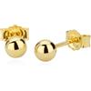 NKlaus coppia di orecchini a pallina da 4 mm 8 carati 333 oro giallo orecchini da donna lucidi 9060
