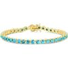 FANCIME Bracciale da donna in oro 14K con gemma sintetica, pietra di nascita, regalo di gioielli per lei, donne e ragazze, lunghezza 19 cm, Argento sterling, turchese