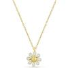 Einzelstück® Collana Daisy con ciondolo margherita, in argento sterling 925 placcato oro, anallergico e senza nichel (collana Daisy in argento), 42 cm, Argento sterling, Zirconia cubica