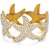 ENSKEFEN Bracciale rigido da donna con stella marina grossa, alla moda, con cristalli lucidi e stelle marine, braccialetto elastico vintage boho largo con stella marina, braccialetto estivo da