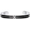 Kuzzoi Buddha Bracciale da uomo in argento sterling 925 massiccio, aperto, con finitura smaltata nera, 7 mm di larghezza, 19 g di peso, 19 cm, Argento