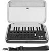 GEEKRIA Custodia a mano per controller tastiera MIDI USB Geekria, compatibile con Arturia MiniLab 3 / MiniLab MkII 25 Slim-Key, borsa da viaggio rigida (grigio scuro)
