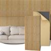 TONOR Set di 4 Pannelli Fonoassorbenti in Bambù Per Pareti, 110 x 52 x 1,7 cm Pannelli Acustici a Doghe Con Adesivo Completo, Pannello Insonorizzante per Parete Tv, Arredamento D'Interni, Casa, Porte