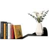 Audace Sintesi - Mensola Libreria di Design 60x20x15 cm da Parete in Metallo Nero Opaco, Scaffale Porta Libri Moderno e Decorativo per Soggiorno, Ingresso e Camera, Made in Italy