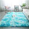 Tinyboy-hbq Tappeto Salotto Shaggy Tappeti a Pelo Lungo,Moderno Soggiorno Camera da Letto Tappeti,Antiscivolo Morbido e Soffice (Blu Bianco, 80 x 120 cm (Rectangular))