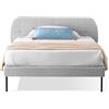 EVERGREENWEB MATERASSI & BEDS EVERGREENWEB Letto una Piazza e mezzo 120x200 cm| Letto a doghe in doghe in legno e testata trapuntata stondata | Facile da montare| Colore Grigio Chiaro | Mod. Madrid