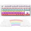 FELiCON Poggiapolsi Della Tastiera, Poggiapolsi per Tastiera Rainbow Cloud Ergonomic Wrist Rest Support, Comfort Memory Foam Cuscino Plam, Base in Gomma Antiscivolo per Laptop/Ufficio/Gioco/Typing - Colorato