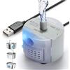Homrich - Pompa di ricambio per fontana per gatti, per animali domestici, per fontana da 2,5 l, in acciaio inox, DC5 V, 1,5 W, pompa a basso consumo con luce LED, cavo USB, super silenziosa