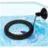 Dbeans Flourithing Palle Di Pesce Di Alimentazione Nere,Distributore Automatico Cibo Pesci,Dispenser Alimentare Galleggiante Con Aspiratrici,Facile Da Installare,Mangiatoia Automatica Acquario