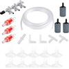 YMWALK Set di accessori per pompa ad aria per acquario, include tubo flessibile da 5 m, distributori di valvole dell'aria a 3 vie, 3 valvole di ritegno di non ritorno, 3 pietre d'aria, 10 ventose e 5