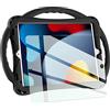 TopEsct Custodia per bambini per iPad 10.2 - Cover in silicone antiurto con pellicola protettiva in vetro temperato e cinturino, compatibile con iPad di 9a/8a/7a generazione (2021) (nero)
