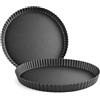 MGE World MGE - Stampo Antiaderente per Quiche e Torte con Base Rimovibile - Teglia da Forno per Crostata e Quiche Bordo Scanalato - 26 cm
