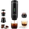 Nastopee Mini macchina da caffè portatile 3 in 1 con batteria - Macchina per caffè espresso per auto USB-C - Compatibile con capsule e caffè macinato - Ideale per camper (Nero, 3 in 1)