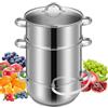 VIVOHOME Estrattore di Succo a Vapore, in Acciaio Inox per Frutta e Verdura, Contenitore per la Cottura a Vapore da 10 Litri con Coperchio in Vetro, 3 Strati e 2 Tubi