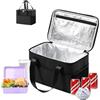 HAYGEM Nero Borsa Frigo Morbida 8L, Isolato Borsa Porta Pranzo Pieghevole, Sacchetto Termico Rivestimento in Foglio di Alluminio, Adatto per Viaggi All'aperto, Picnic, Campeggio e Gite al Mare