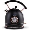 Lauben Electric Kettle 17BC - Bollitore elettrico con capacità 1,8 l, potenza 2200 W, indicatore della temperatura dell'acqua, materiale in acciaio inox, protezione da essiccazione, protezione contro