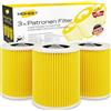 Moheet 3 Filtri a Cartuccia Compatibili con Aspirapolvere Kärcher WD3 Premium, WD2, WD1, MV3, MV2 - Kit di Estensione Contro Polveri Sottili e Odori