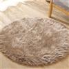 ORINOVA Tappeto Peloso Beige Rotondo 90 cm Tappeti Scendiletto Morbido Rug Camera da Letto Lavabile in Lavatrice Moderno Salotto