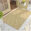 Biscpro Zerbino 80x120cm,Lavabile,per Interni,Antiscivolo,Assorbente,per Ingresso,Patio,Giardino,Lavanderia,Animali Domestici-Beige