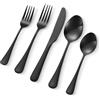 VEVOR Set di Posate in Acciaio Inossidabile per Uso Alimentare, Set Posate Altamente Lucide, Stoviglie in Lavastoviglie, Servizio 8 Persone, Coltello Forchetta Cucchiaio 30 Pezzi in Nero
