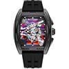 findtime Orologio da polso da uomo Tonneau Design Scavato Analogico al Quarzo Orologio Meccanico Grande Quadrante Colorato 5ATM Impermeabile Luminoso Orologi Militari Leggero Cinturino In Silicone