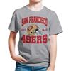 Junk Food Clothing x NFL - San Francisco 49ers - Team Helmet - Kids Short Sleeve T-Shirt for Boys And Girls - Size Small