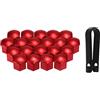 zalati 20 Pieces Nut Cover Cap Universal 17mm Hubcap with Removal Tool - Red