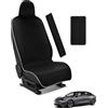EVOOOR Coprisedile auto impermeabile in neoprene per Tesla Model Y/3 sedili anteriori - Antiscivolo, ideale per officina e dopo lo sport, con copertura per cintura e bracciolo inclusi (Nero)