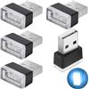 CTRICALVER Luci Ambiente Auto, Mini luci usb, LED Interni USB, Interni per auto luce portatili, luce d'atmosfera per auto, per Banca di alimentazione per laptop, 5 pcs Blu ghiaccio